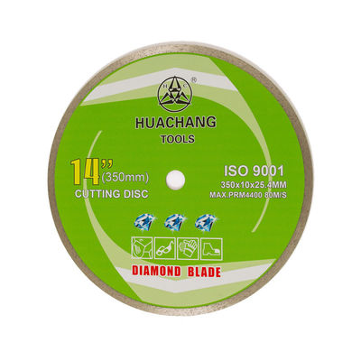 Koude Pers 14 Duim 350×2.2/3.2×10×25.4mm×24T Ononderbroken Rim Diamond Blade For Angle Grinder