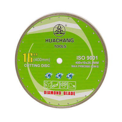 Hoog - de kwaliteit 16inch 400x10×25.4mm droogt Besnoeiing Ononderbroken Diamond Turbo Blade For Granite 16inch 400mmx25.4mm