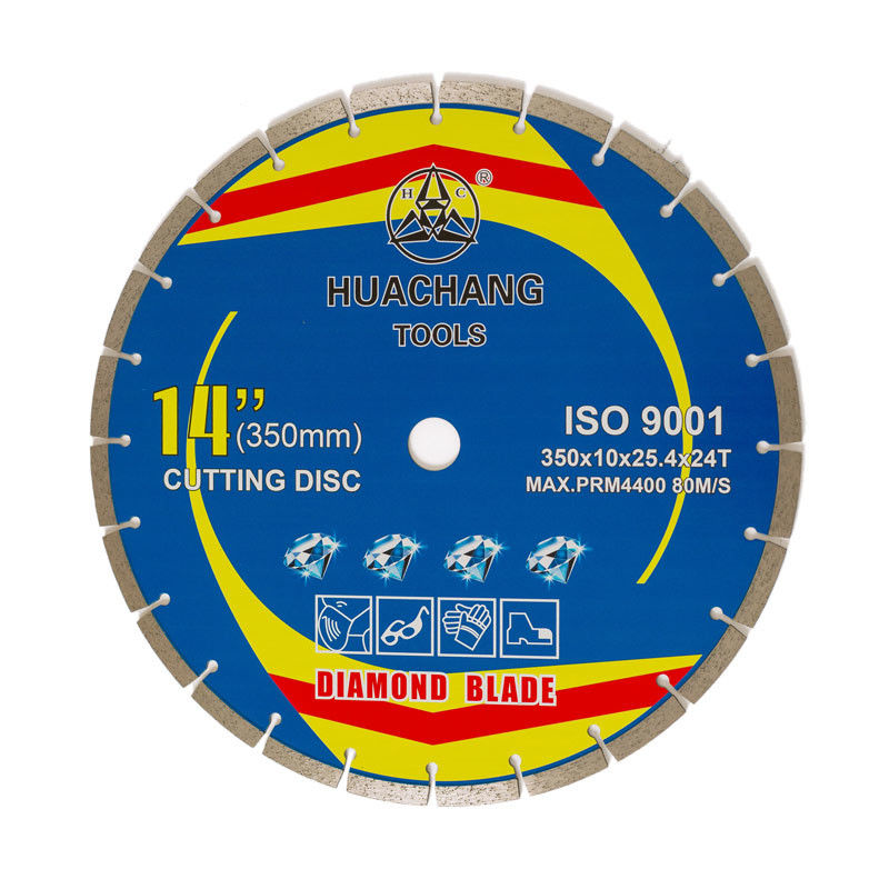 Hete Pers	350×2.2/3.2×10×25.4×24T sinterde Gesegmenteerde Diamant voor Blad	Graniet, Marmer, Beton en Baksteen
