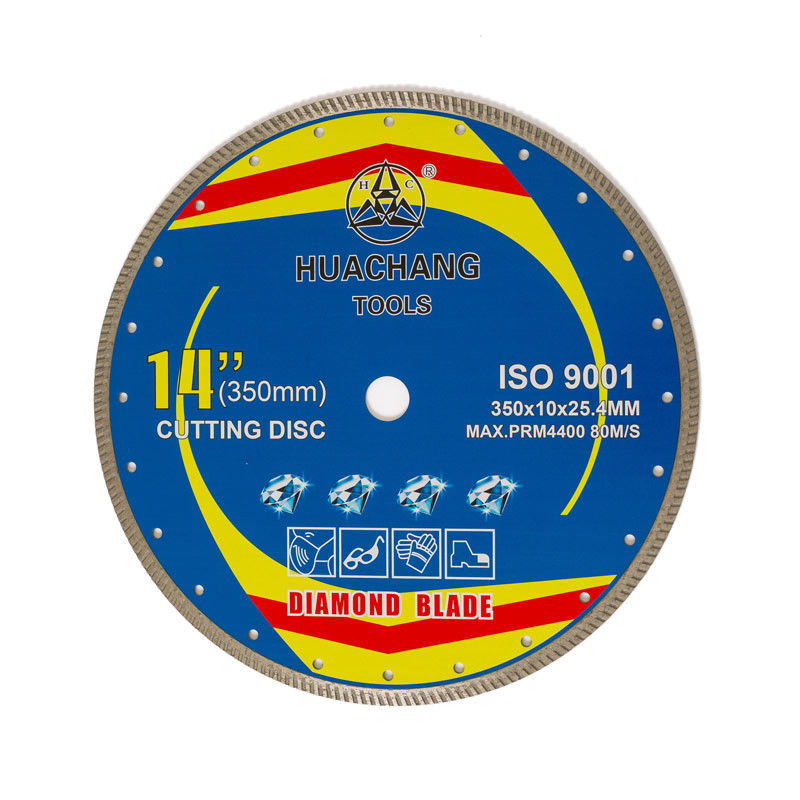 Hete Pers 14inch ‚Hoge 350×2.2/3.2×10×25.4mm - het Staallichaam van Diamond Blade 65Mn van het kwaliteitsporselein met het Lange Scherpe Leven