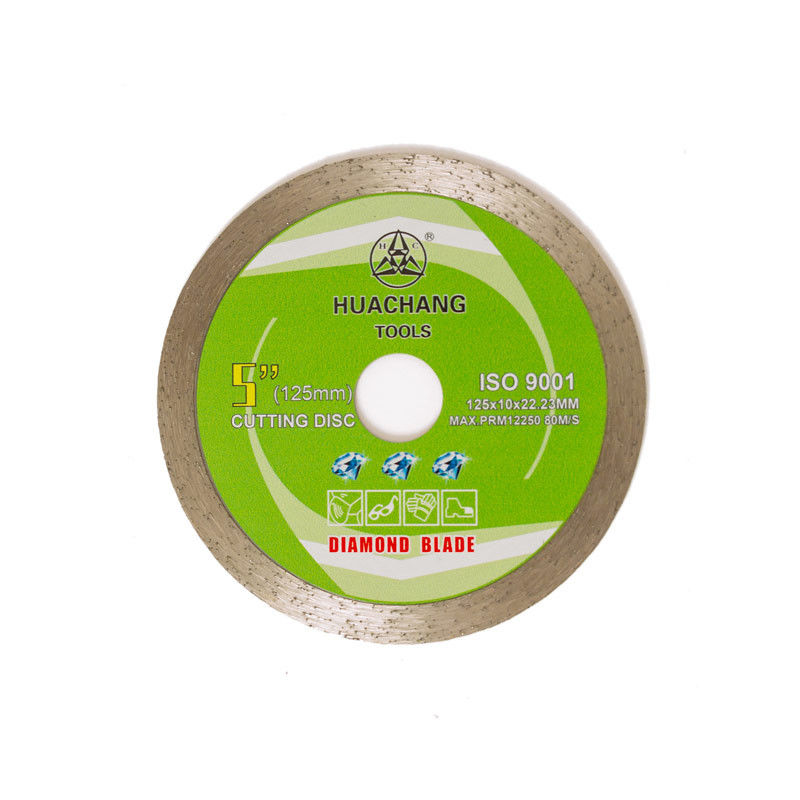 hoog - kwaliteit 5inch 125×1.2/1.8×10×22.23mm Ononderbroken Rim Diamond Blade For General Purpose, Ceramisch, Marmeren en Concreet