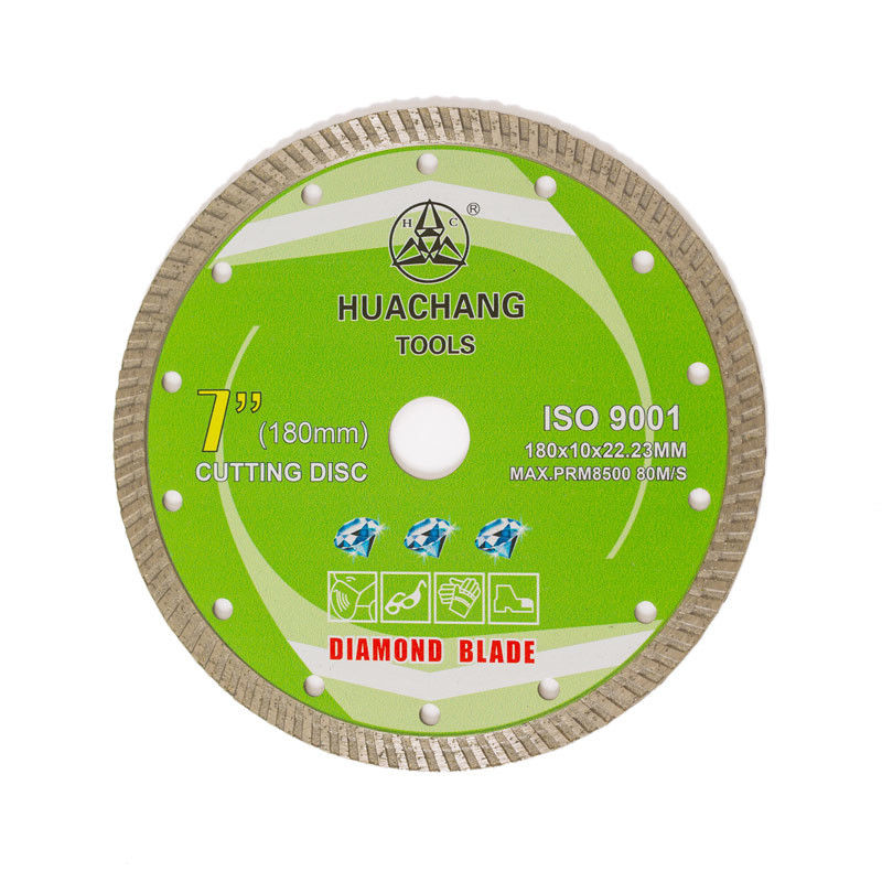 Koude Pers 7inch 180×1.6/2.6×10×22.23mm Turbodiamond blade for general purpose, Ceramisch, Marmeren en Concreet