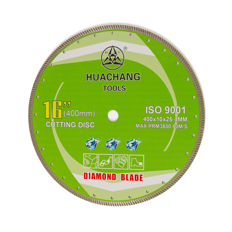 Hoog - de kwaliteit 16inch 400x10×25.4mm droogt Besnoeiing Ononderbroken Diamond Turbo Blade For Granite 16inch 400mmx25.4mm